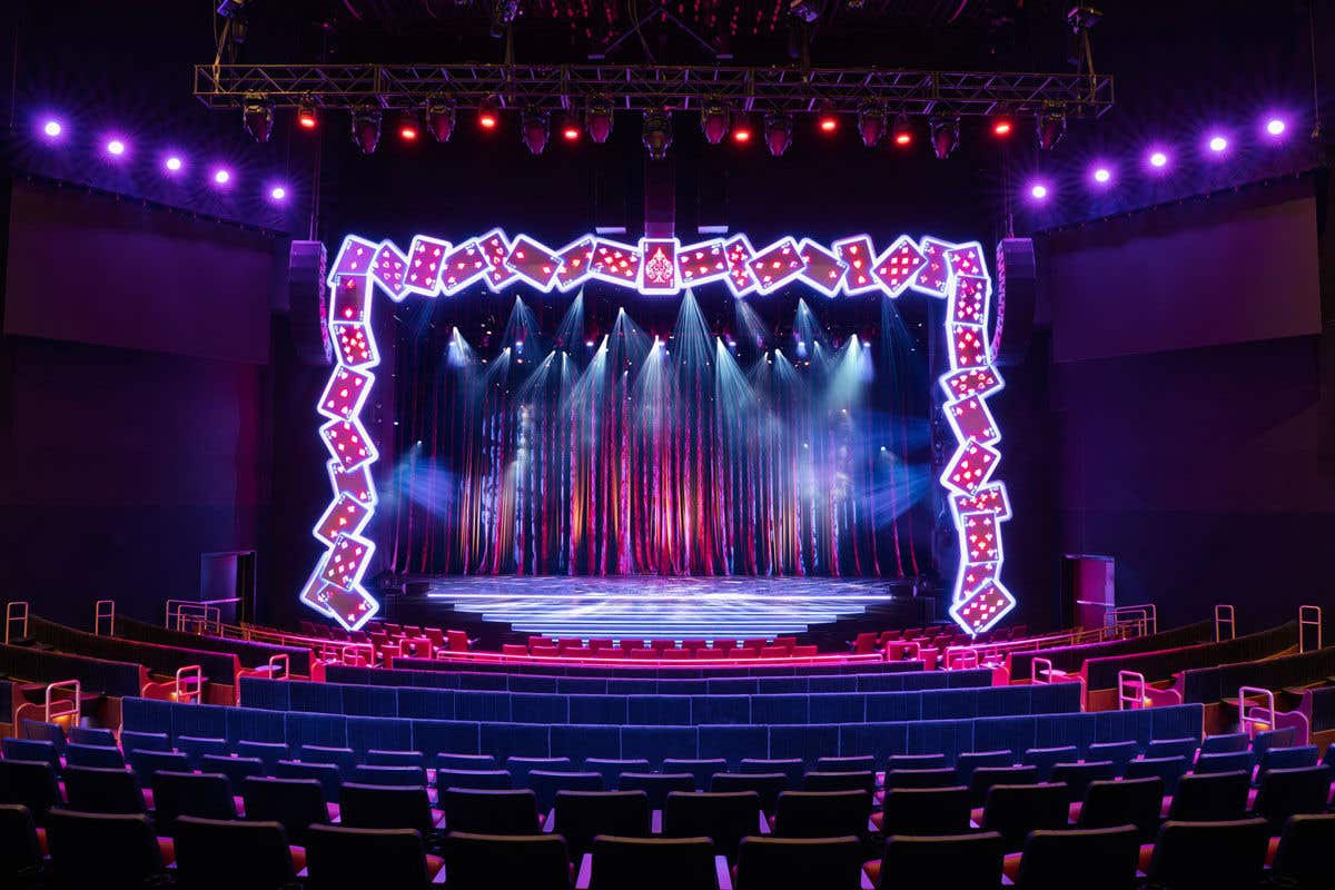 Spotlighted theater stage
